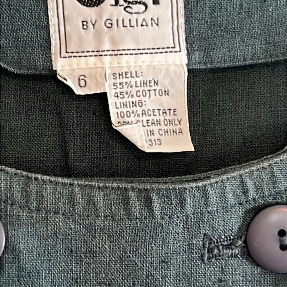 Vintage GiGi by Gillian Linen Blend Lined 80s Dress‎ SZ 6 Lightweight OfficeGirl
